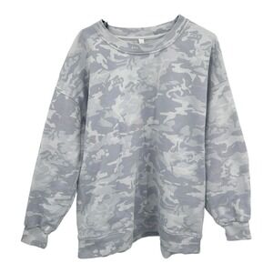 Lululemon Camo Sweatshirt 14 Gray Purple Crewneck Oversized Athleisure Pullover